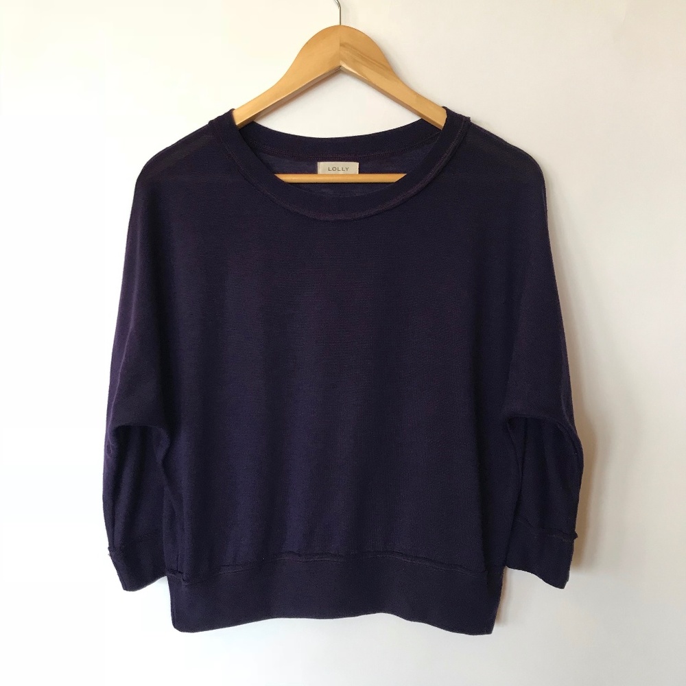 Knit Sweatshirt in Eggplant